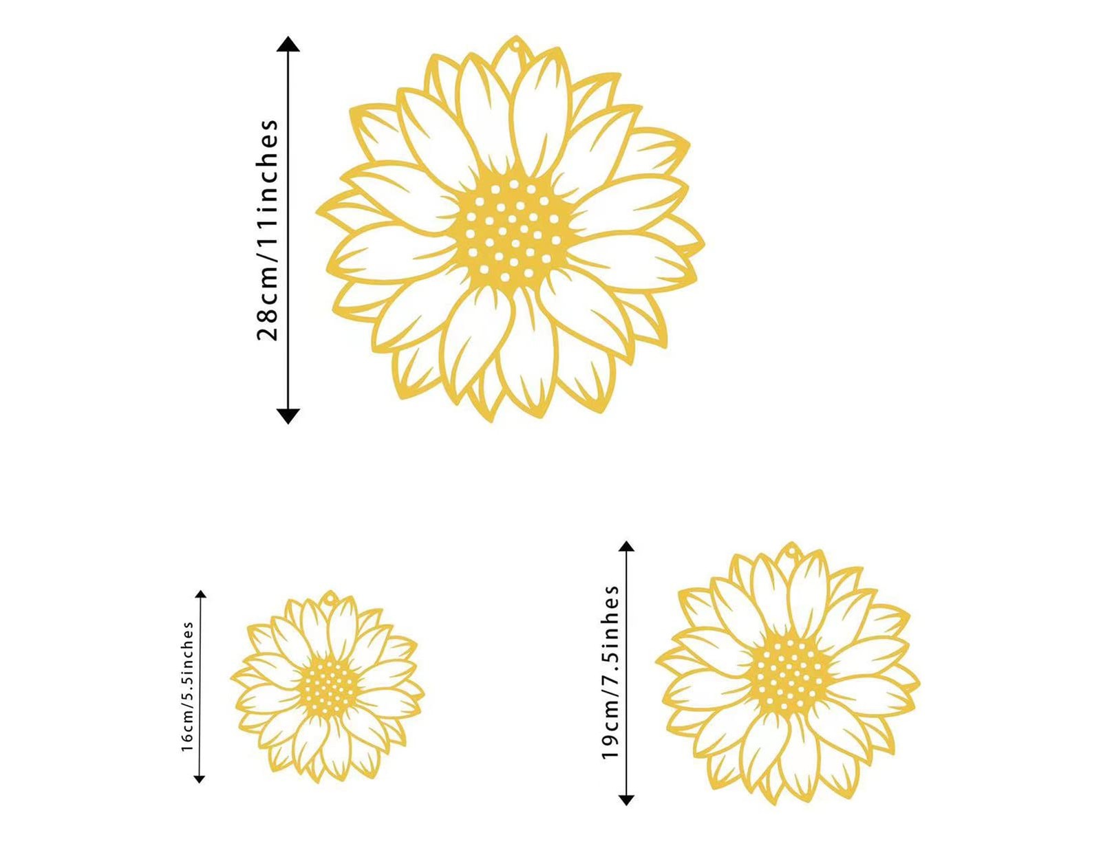 Metal Sunflower Wall Decor 3 Pieces Flowers Metal Wall Art Sunflowers Home De…