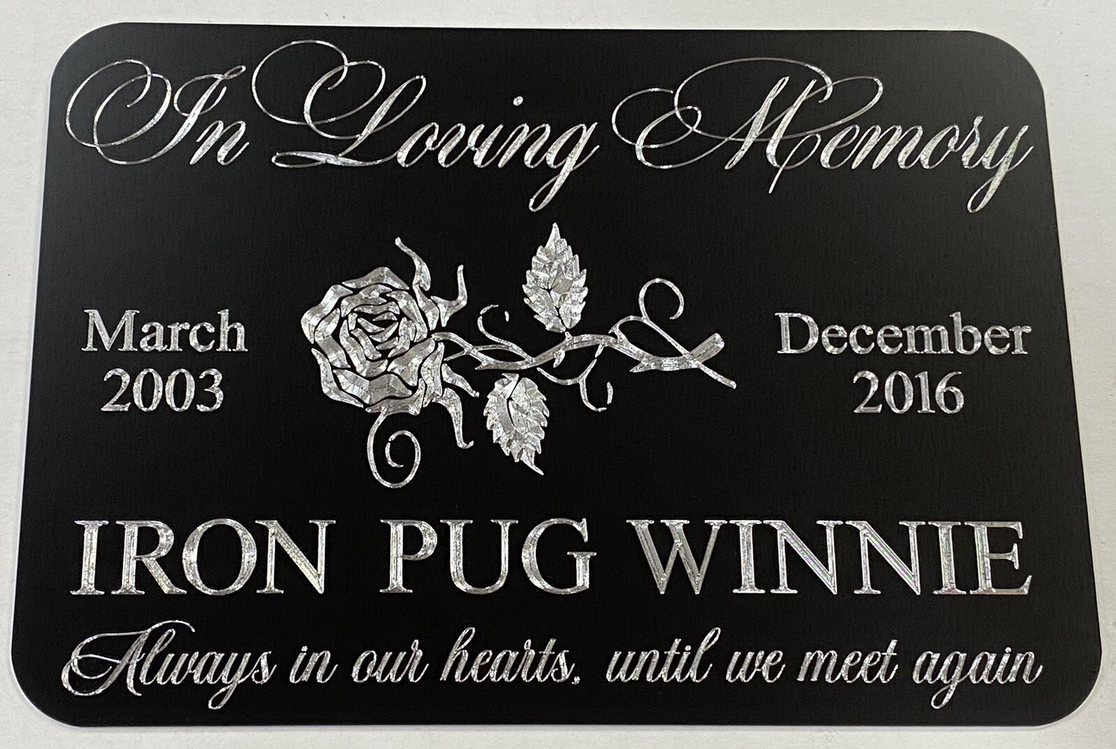 Engraved Personalized Custom Memorial Grave Marker Aluminum Metal Sign 10×7
