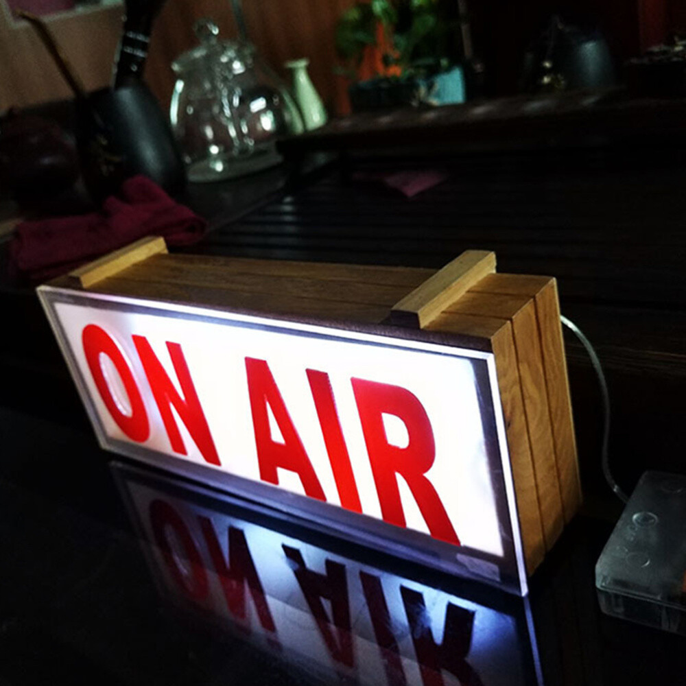Wooden Light Sign LED Recording Sign Home Office Studio Bar Decoration