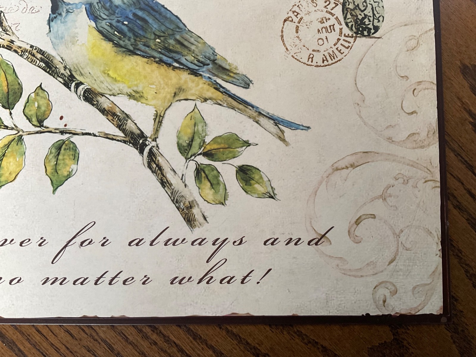 Pr Cottage Style Hanging Metal Wall Art w/ Birds 13 3/4″ L x 10 5/8″ T