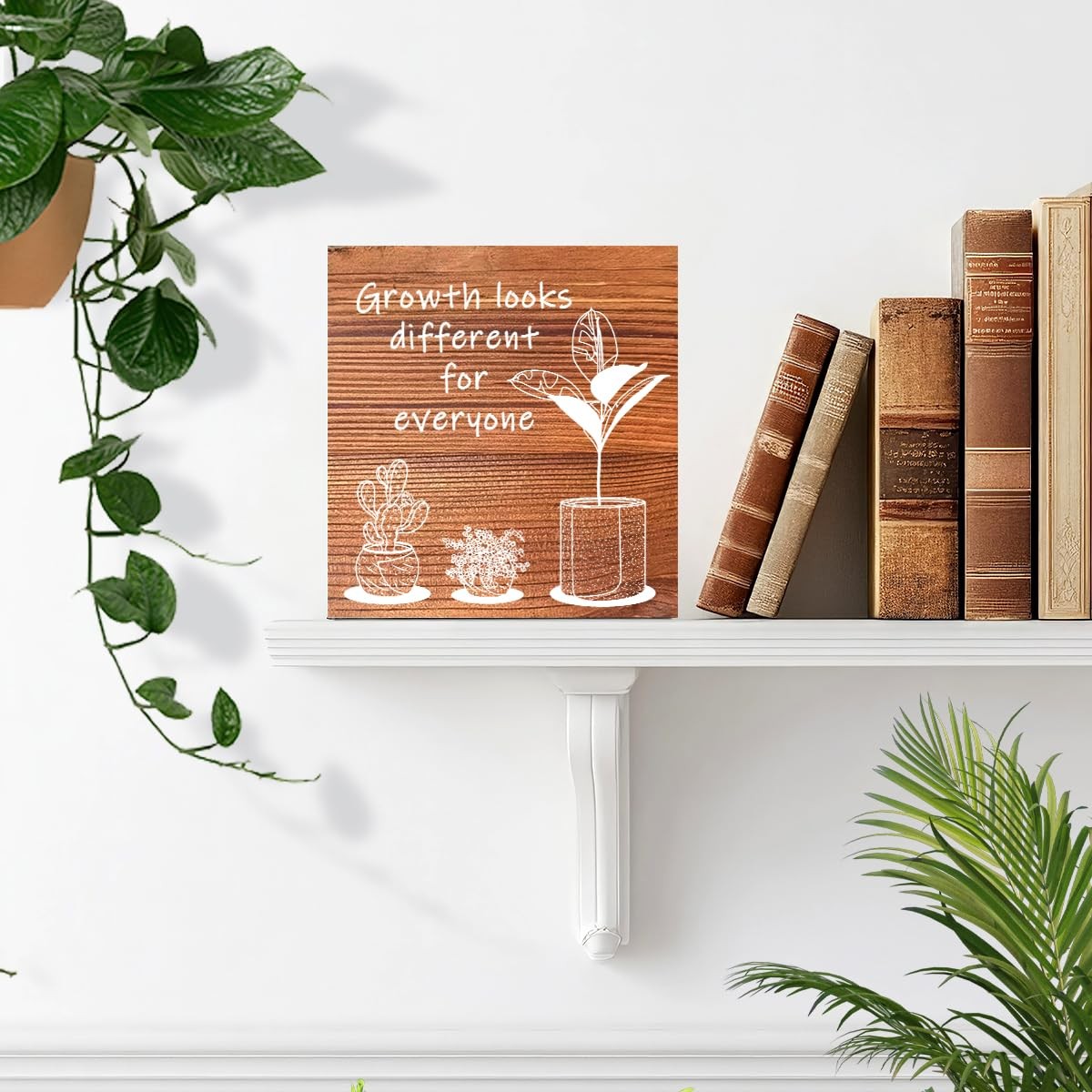 Inspirational Wood Block Signgrowth Looks Different For Everyone Plant Motivatio