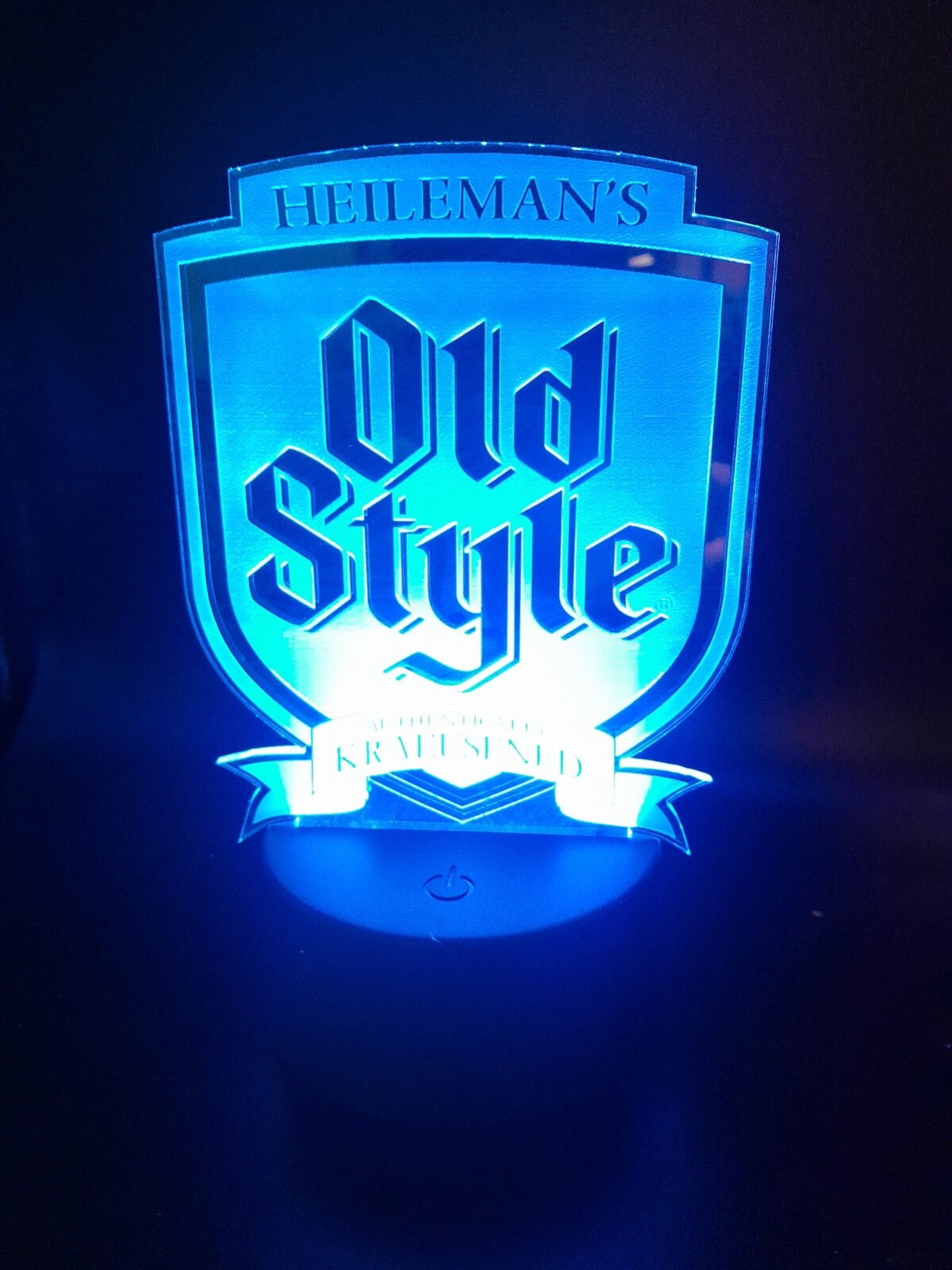 Edge Lit Tabletop Sign, Multi-Colored LED, LaserEtch, OldStyle Beer Light