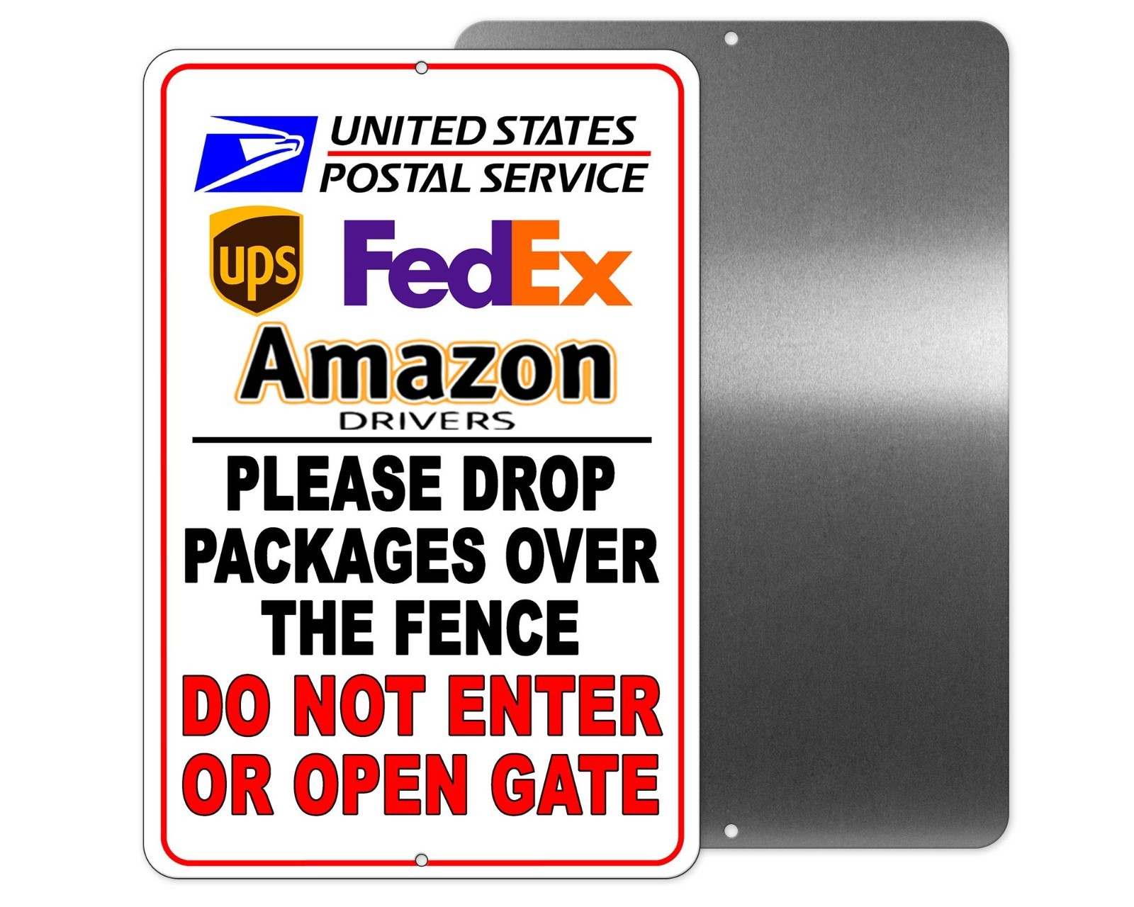Drop Packages Over Fence Do Not Enter Or Open Gate Sign Or Decal 6 Sizes deliver