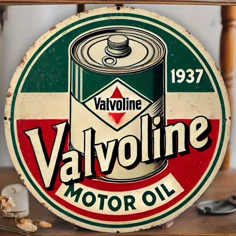Valvoline Motor Oil Vintage Tin Metal Signs 8×8 inches, Art Deco Style Iron