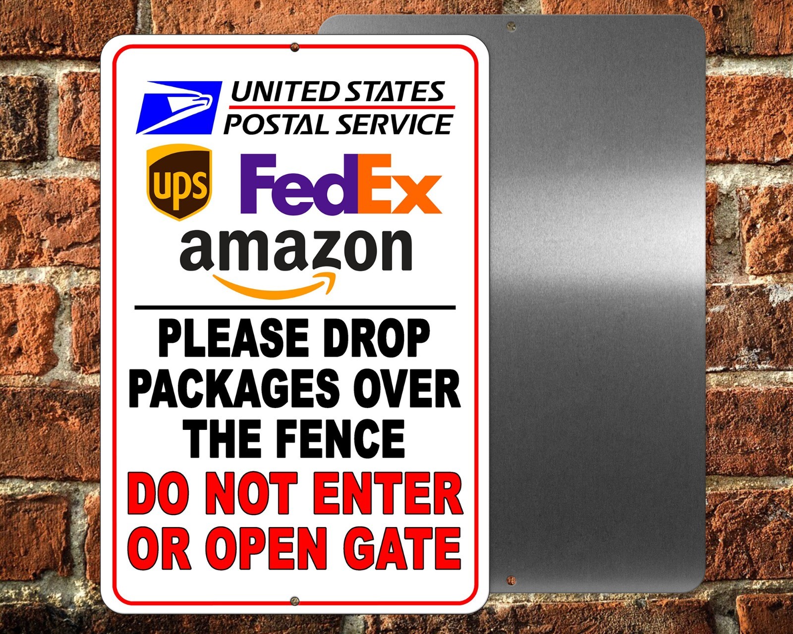 Drop Packages Over Fence Do Not Enter Or Open Gate Sign Or Decal 6 Sizes deliver