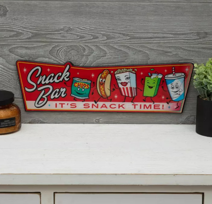 Home Theatre Snack Bar Lenticular Wall Decor Vintage Drive-in Movies 6×20 in