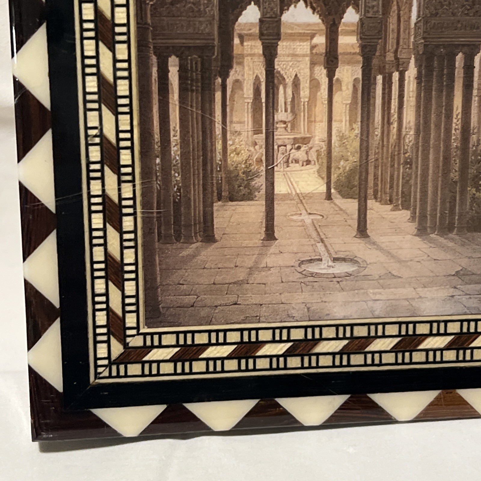 Alhambra Palace Court of The Lions Wood Inlay Plaque