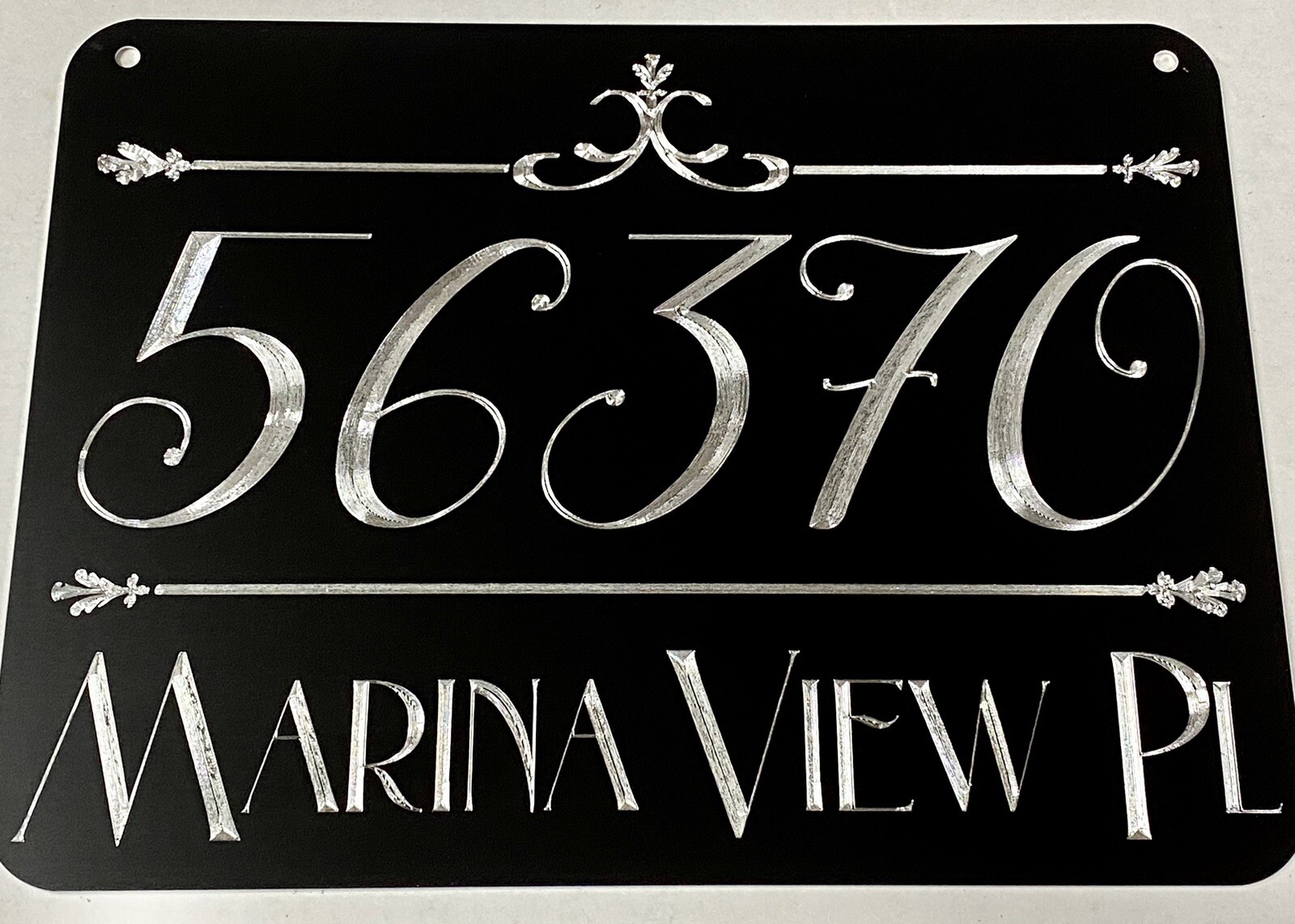 Engraved Personalized Custom House Home Number Street Address Metal Sign 12×9