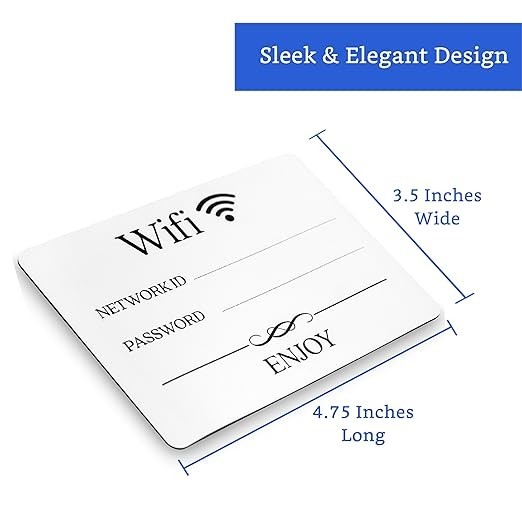 WiFi Sign 2-Pack (Magnet 4.75 x 3.5 in) – Password for Home White