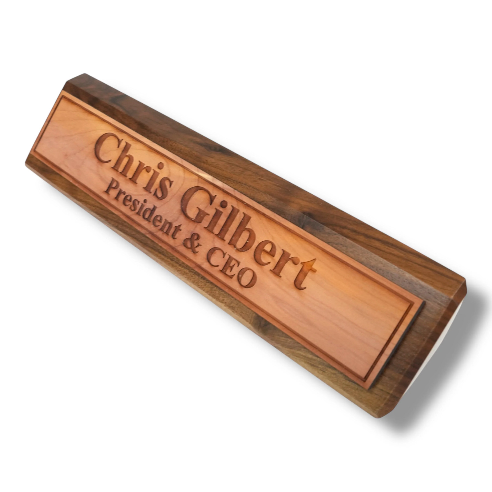 Desk Wedge Name Plate – Personalized Titles and Styles – 11 Inches