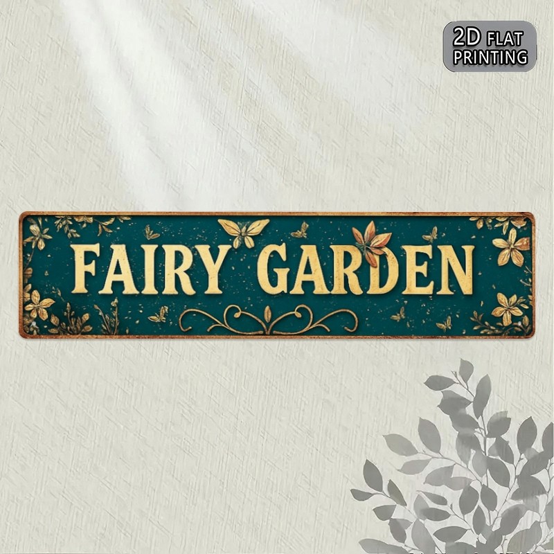Vintage Botanical Fairy Garden Metal Sign Basement Indoor Plant Room Wall Decor