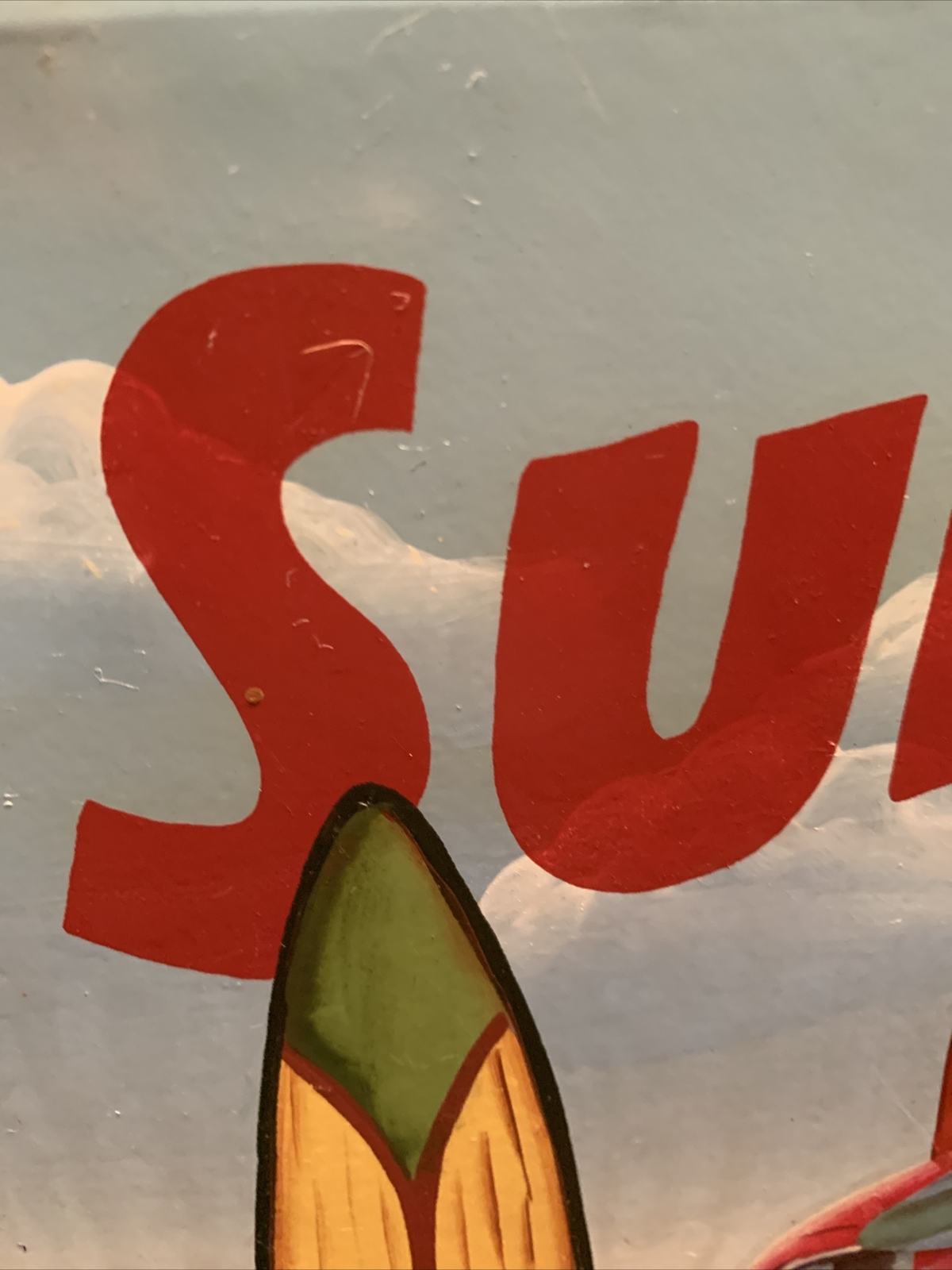 Surfin USA Painted Metal Tin Sign Home Wall Decor Dorm Anywhere Beach Surfboard