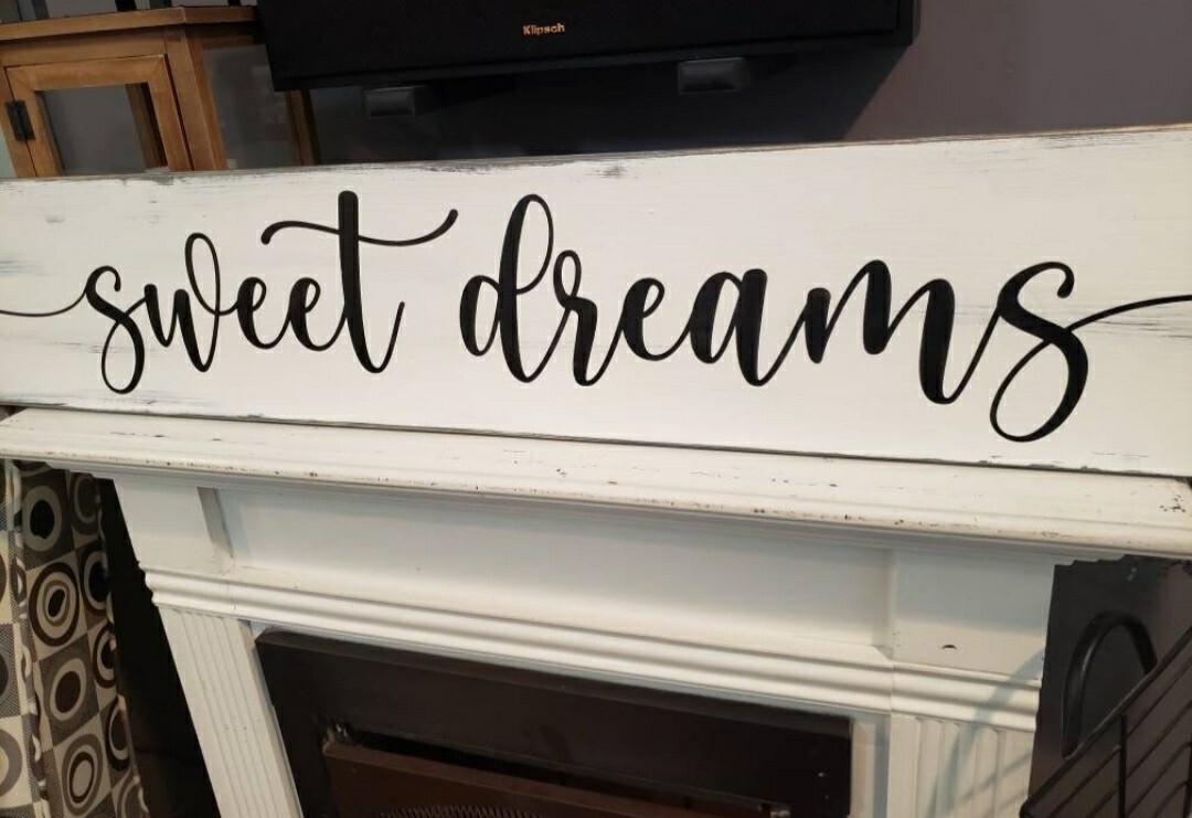 Sweet Dreams Sign Bedroom Sign Horizontal Wood Farmhouse Wall Hanging Sign