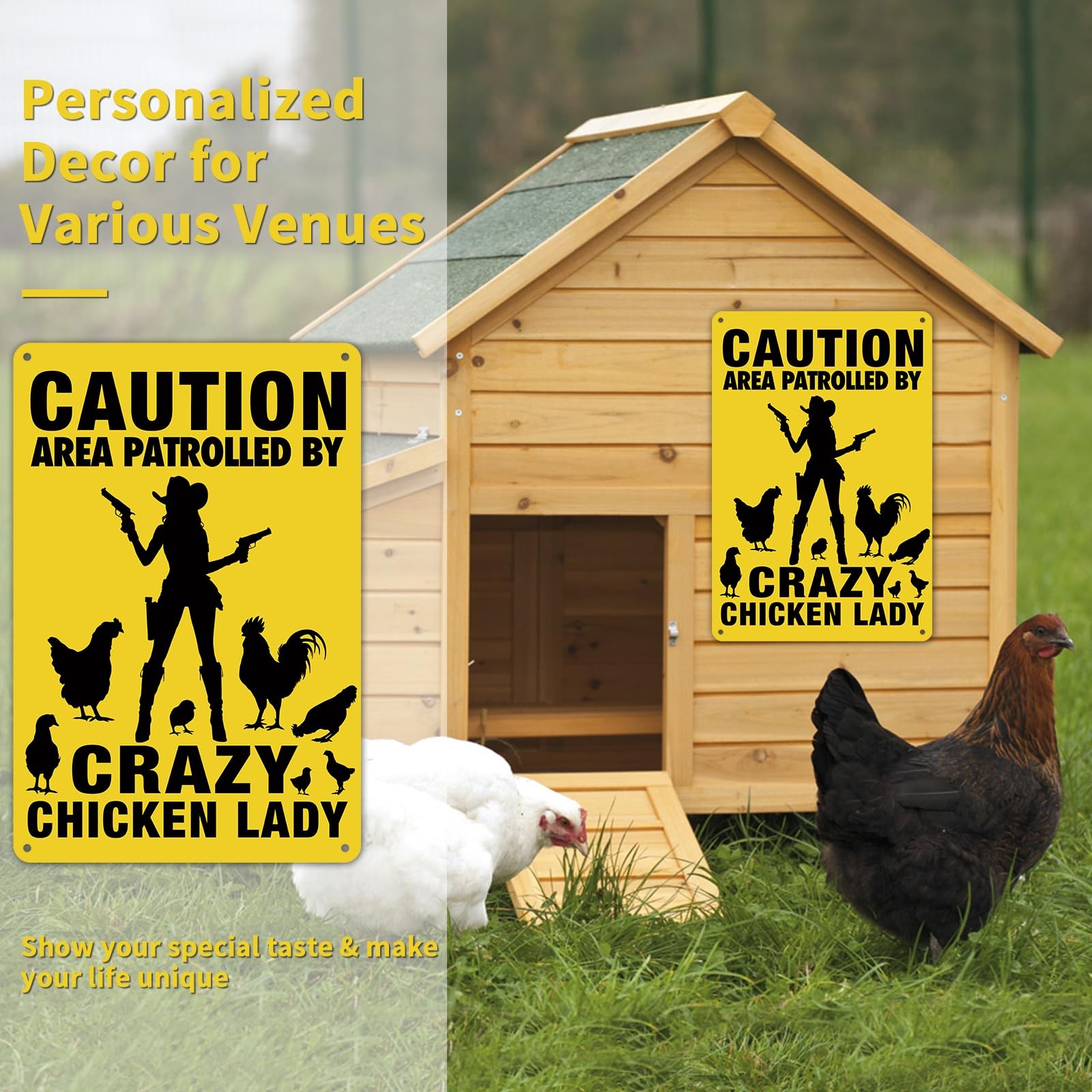 8″ x 12″ Aluminium Metal Sign Caution Area Patrolled by x 12″, Yellow