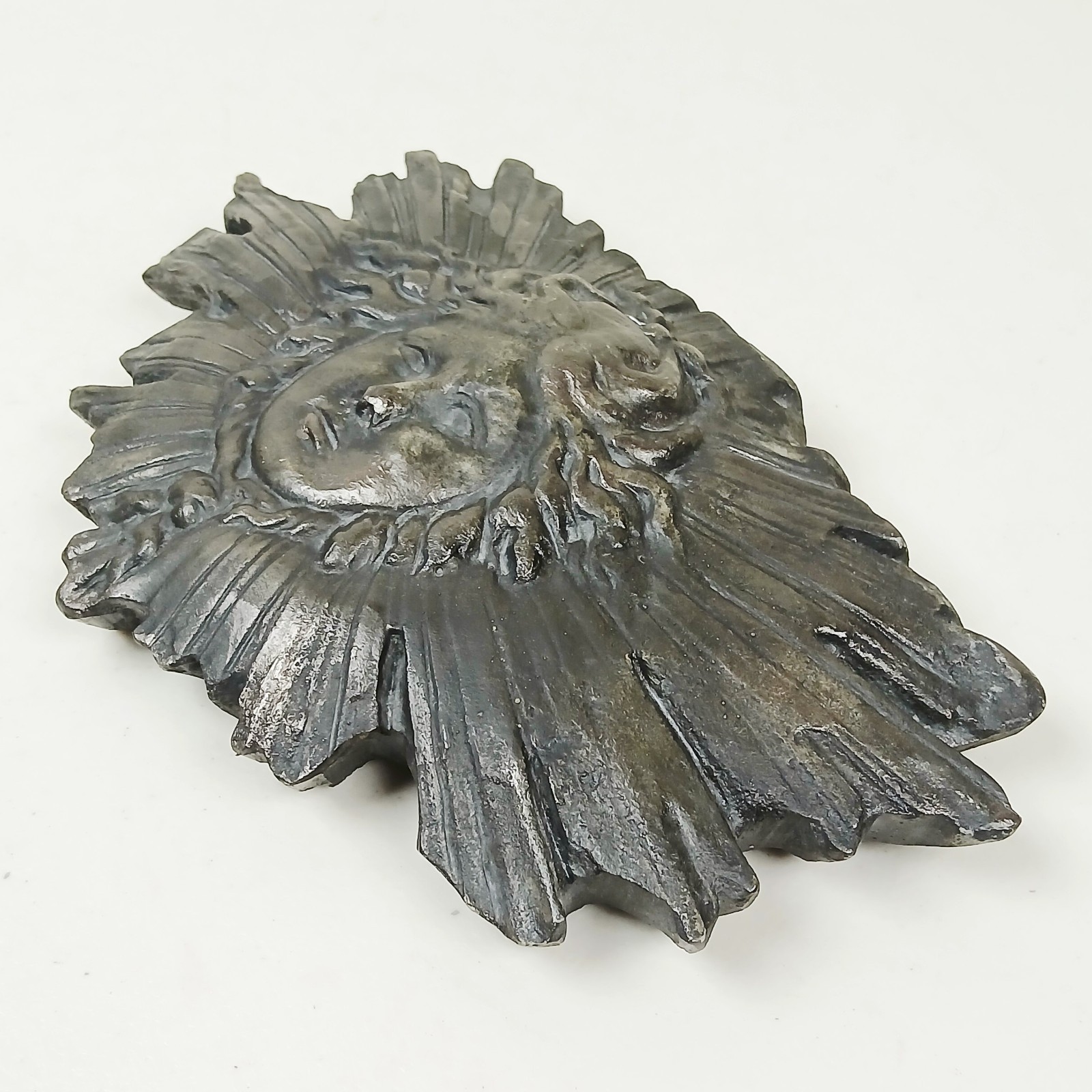 Sculpted Art Nouveau Wall Art Plaque Louis XIV Sun King Bas Relief