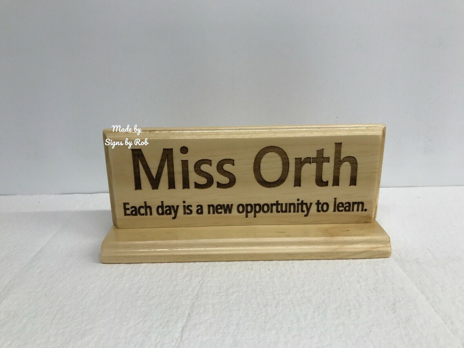 3.5″ x 9″ x 4″ custom made desk name plaque ” text of your choice” great gift.