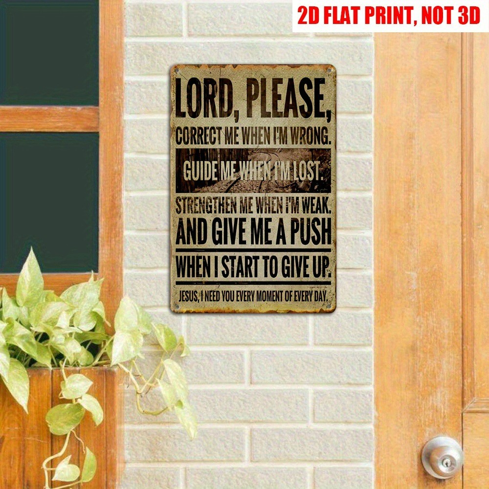 Vintage Spiritual Prayer Metal Sign Lord Guide Inspirational Wall Decor Faithful