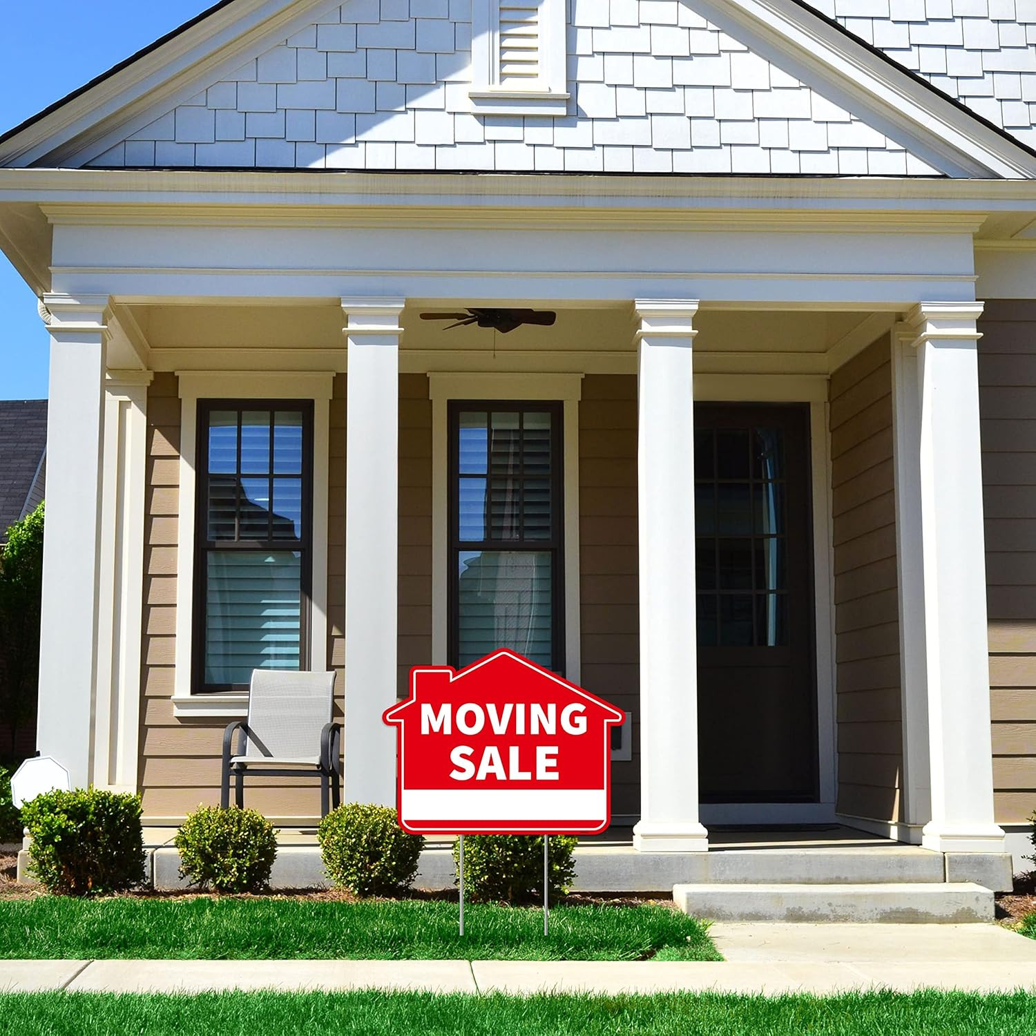 3PC Moving Sale Yard Sign with Stake, 17 Inches by 13 Inches – Double Sided Sign