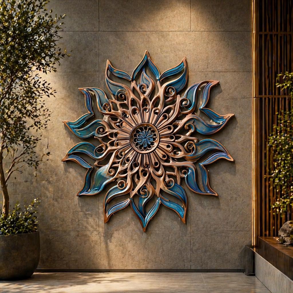 Metal Sun Wall Art Outdoor, Large Garden Sun Decoration, Patio Wall Sculpture