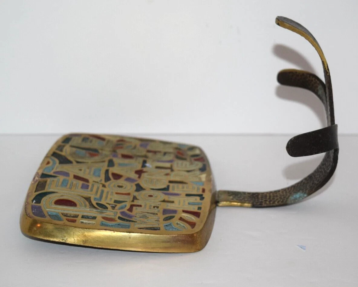 Terra Sancta Creations 1966 Brass Wall Plaque Hook Peace To All Who Enter Here