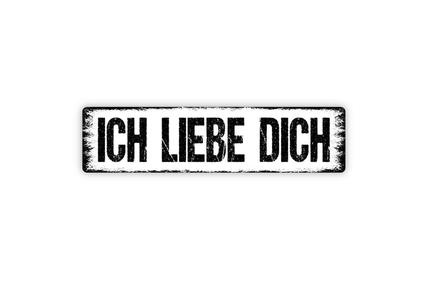 Ich Liebe Dich Sign | Rustic Farmhouse German Love Wall Sign for Bedroom,