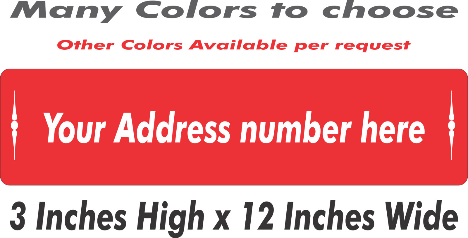 Personalized Aluminum Metal Address Sign Customized With Custom Number 3″ x 12″
