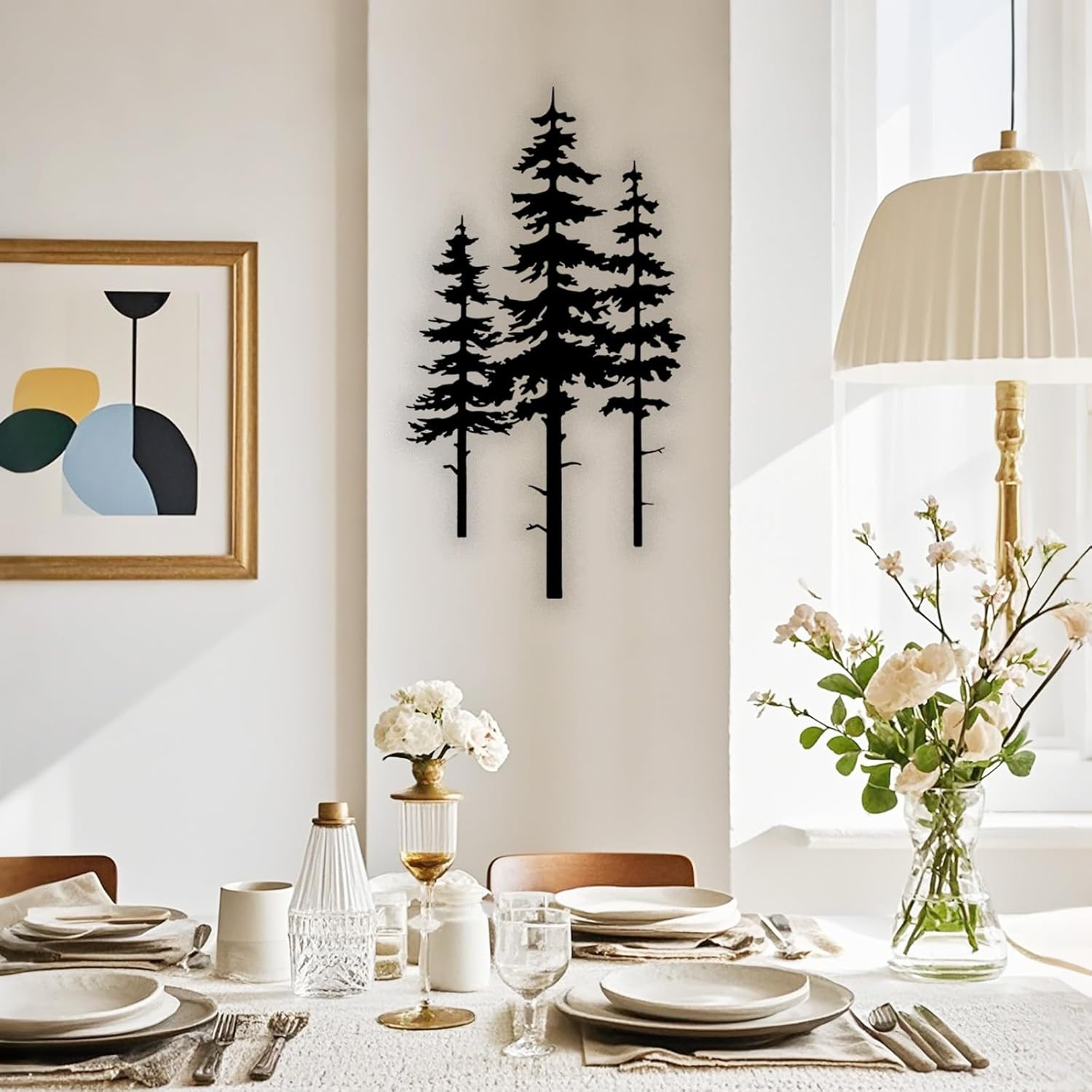 Metal Pine Tree Wall Art Decor, Nature Home Decor, Cedar Trees Metal Sign, Wall