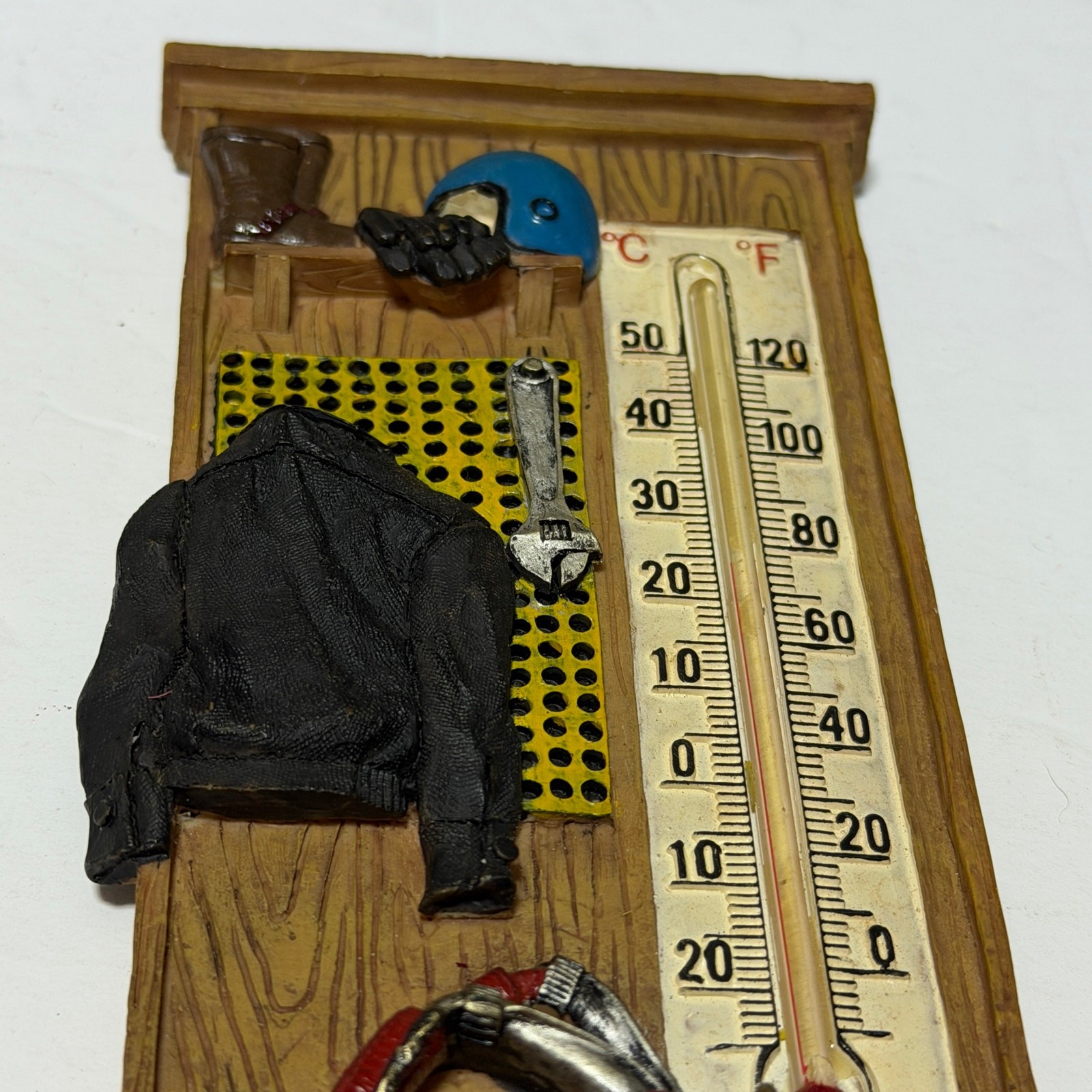 Vintage Motorcycle Wall Thermometer Spoontiques Garage Decor Hanging