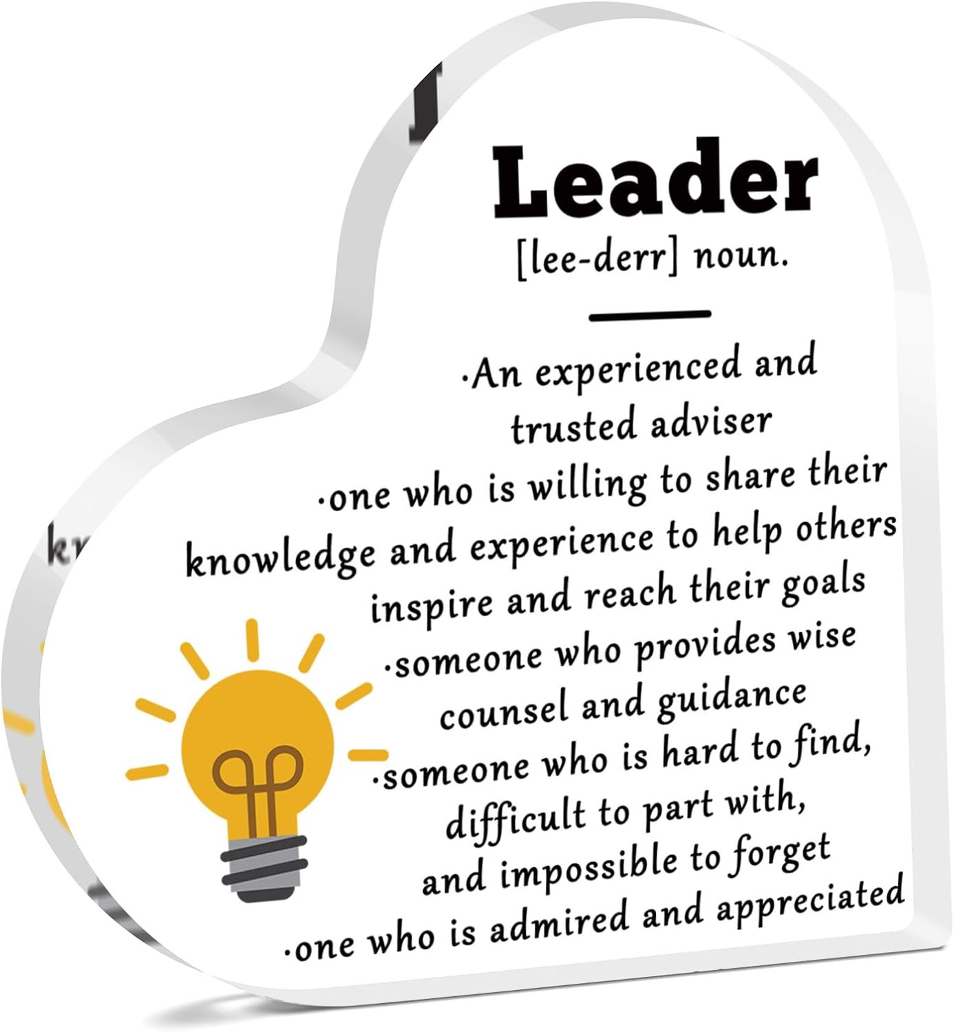 Leader Appreciation Gifts for Boss Mentor Manager Thank You Acrylic Plaque Team