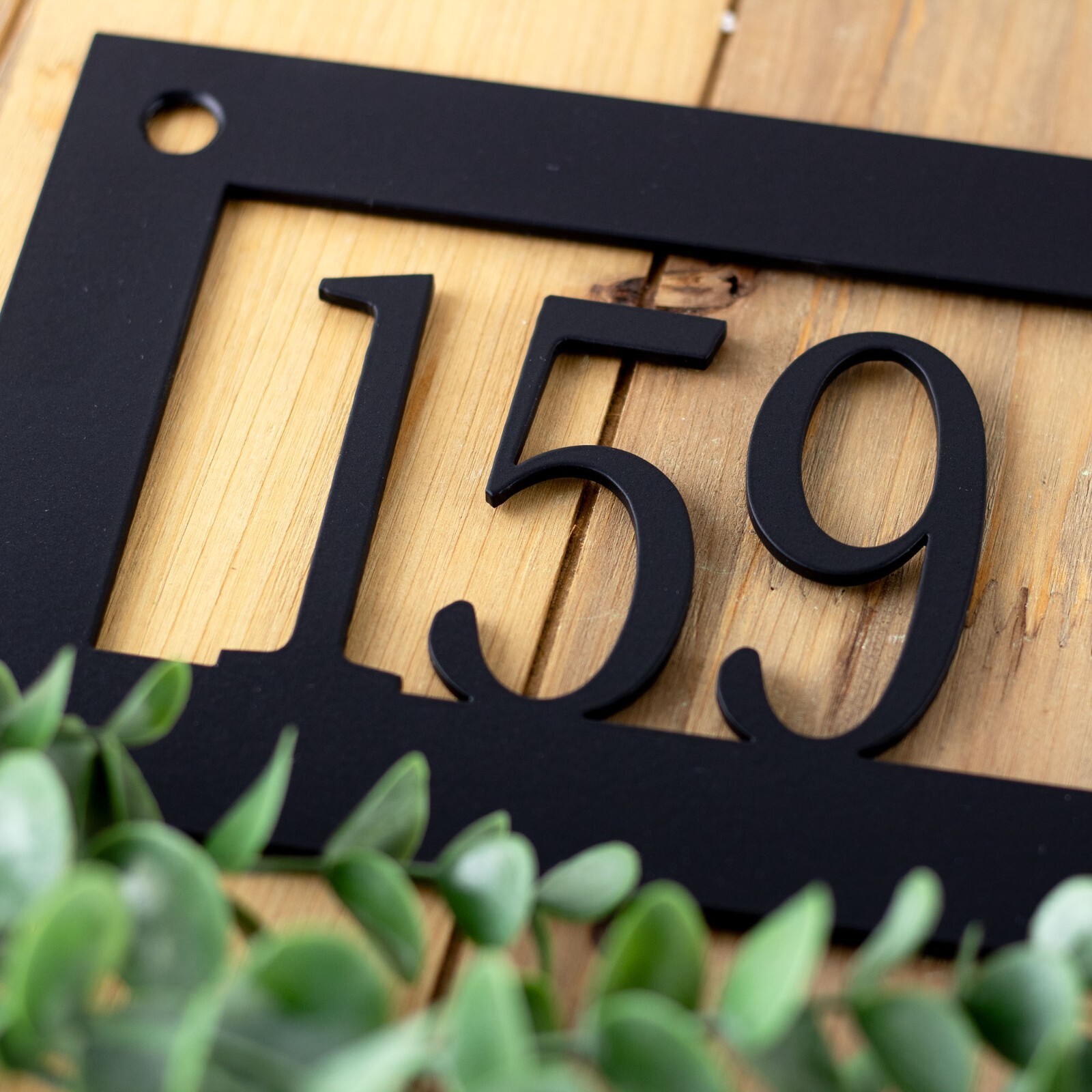 Personalized Horizontal Hanging Metal Address Sign, Custom Rustic House Number