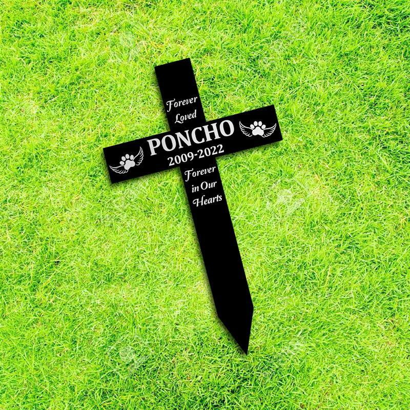 Pet Memorial Acrylic Plaque Stake Memorial Grave Marker Cross, Dog Sympathy Gift