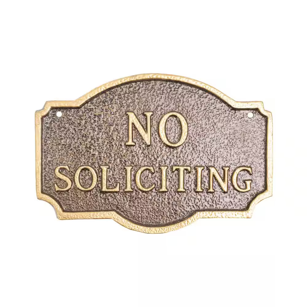 10 In. X 15 In. Standard Montague No Soliciting Statement Plaque Sign – Hammered