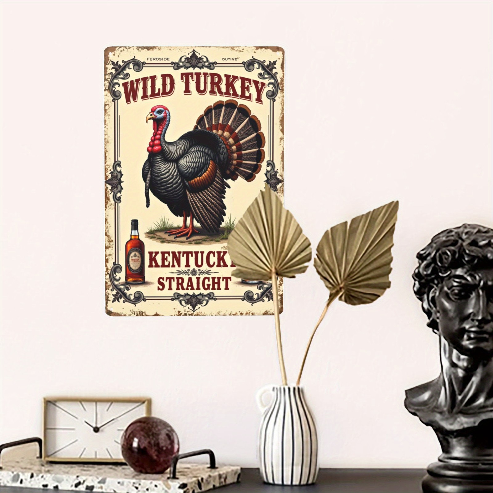 Wild Turkey Kentucky Straight Whiskey Tin Metal Sign Wall Decor 8×12