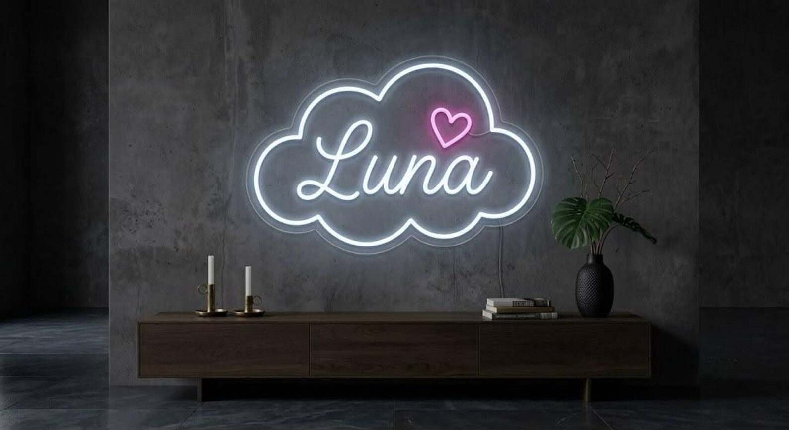 Custom Cloud Name Neon Sign Personalized Nursery Baby Name Room Gift Wall Decor