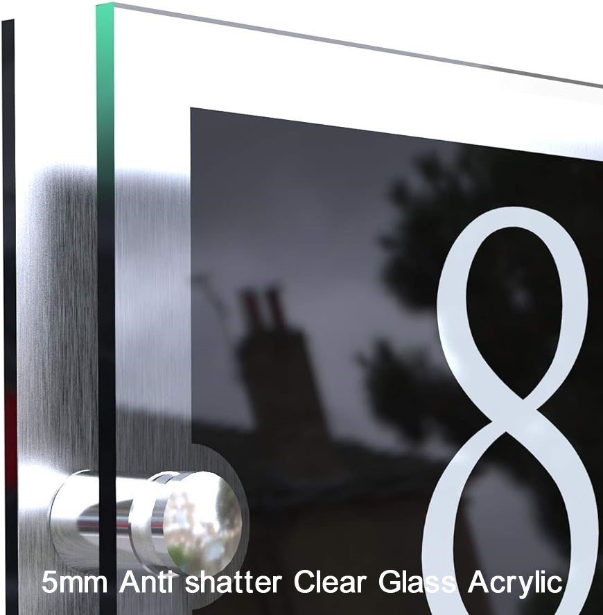 MODERN SOLAR LIGHT House Signs Plaques Door Numbers LED 1 – 9999 street Name