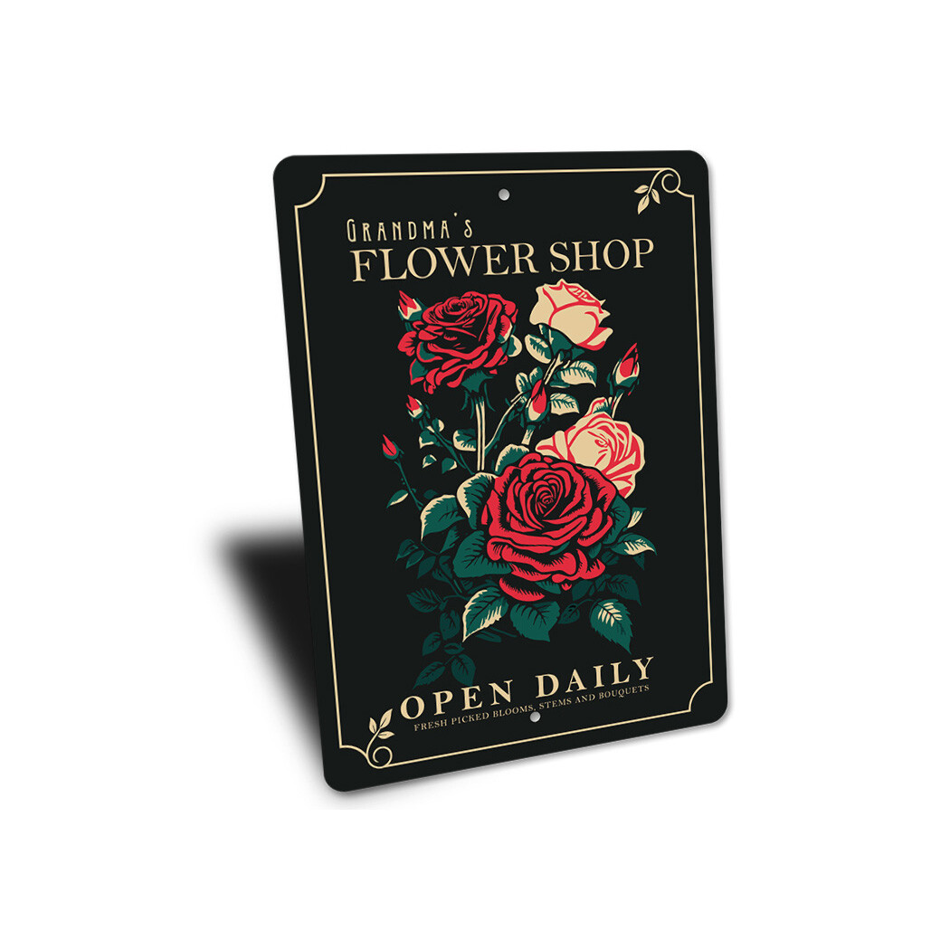 Grandmas Flower Shop Metal Sign