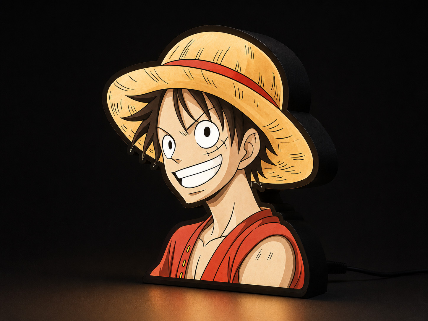ONE PIECE LUFFY NIGHT LIGHT ROOM LAMP 22CM USB ANIME GIFT 3D
