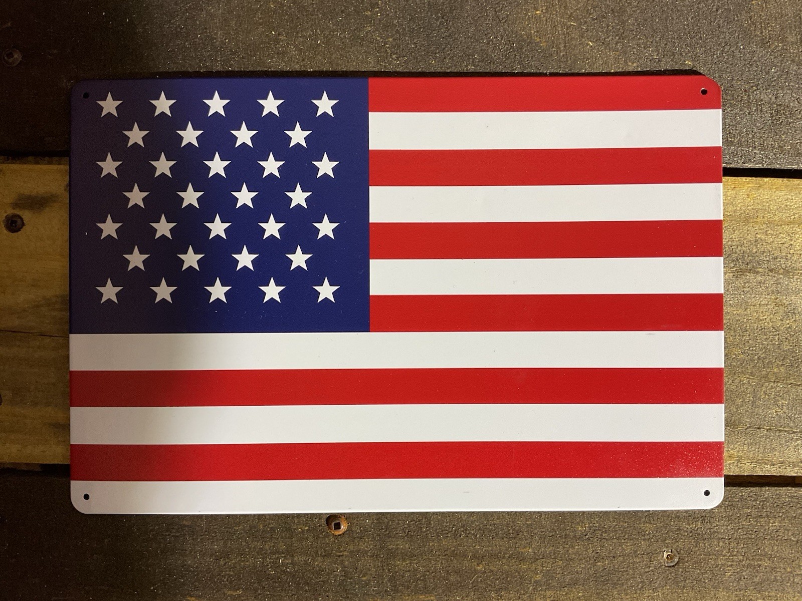 8″x12″ 2D American Flag Tin Sign…A great gift ..Ships Free
