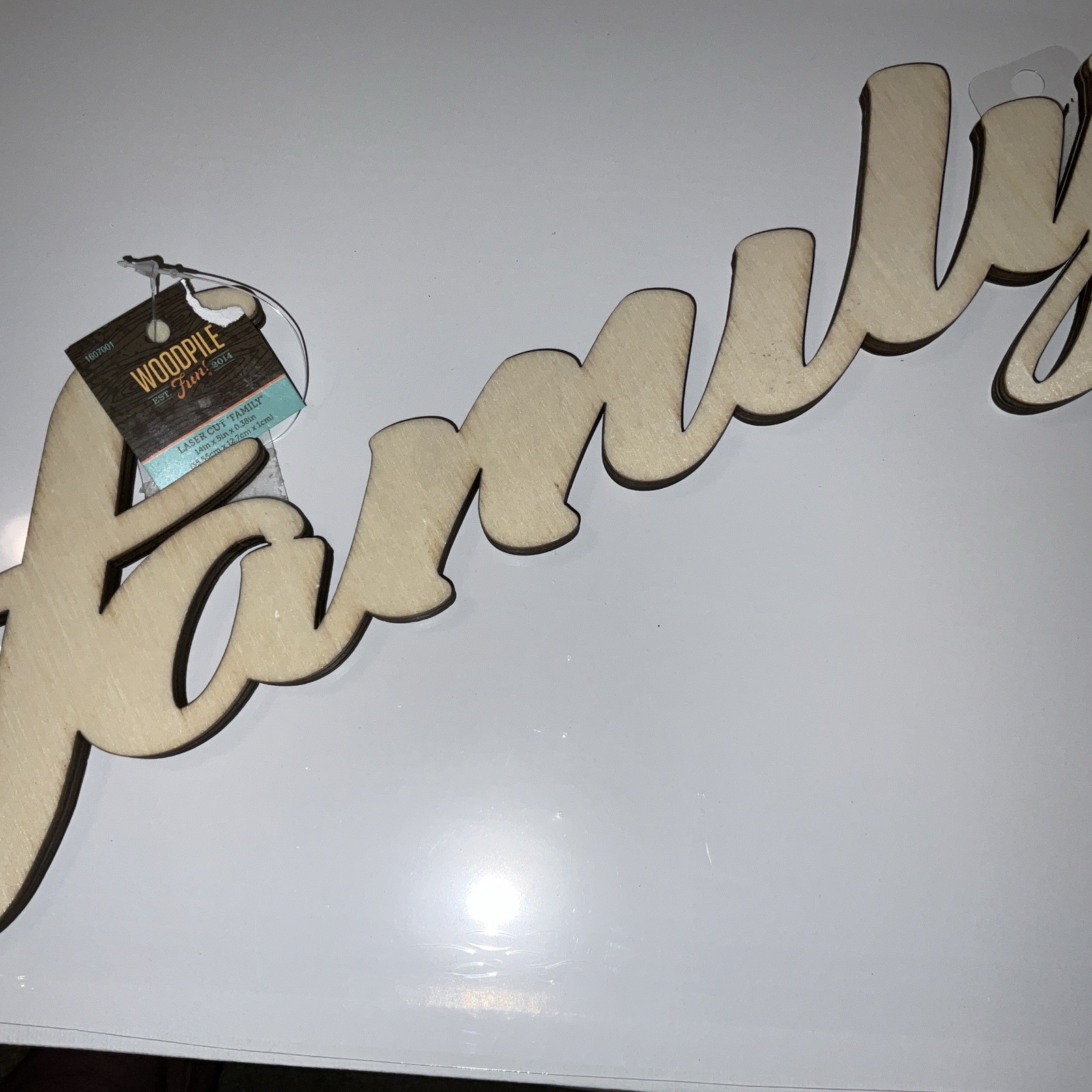 Family 14x5x.38 Laser Cut Wood Thick Paintable Or Stained Make It Your Own New
