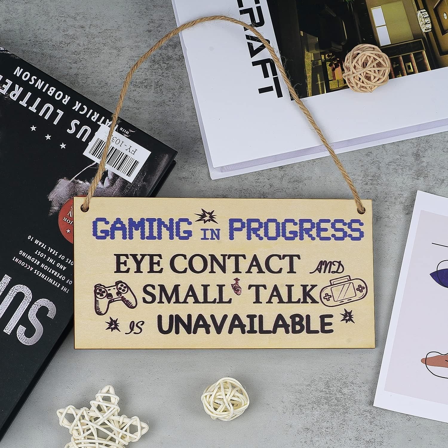 Unique Lightweight Wooden Gamer Sign – Ideal for Birthday and Christmas Gifts