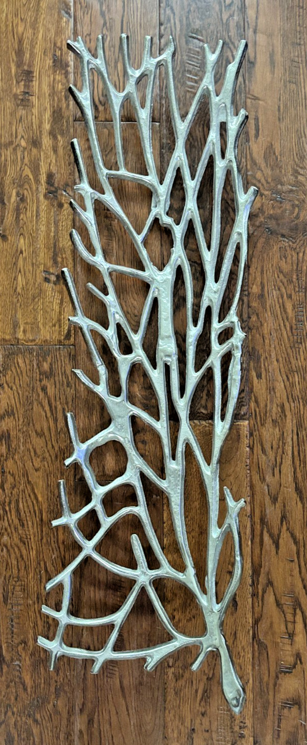 Deco 79 Aluminum Metal Silver 33″ Coral Home Wall MCM Inspired Modern Sculpture
