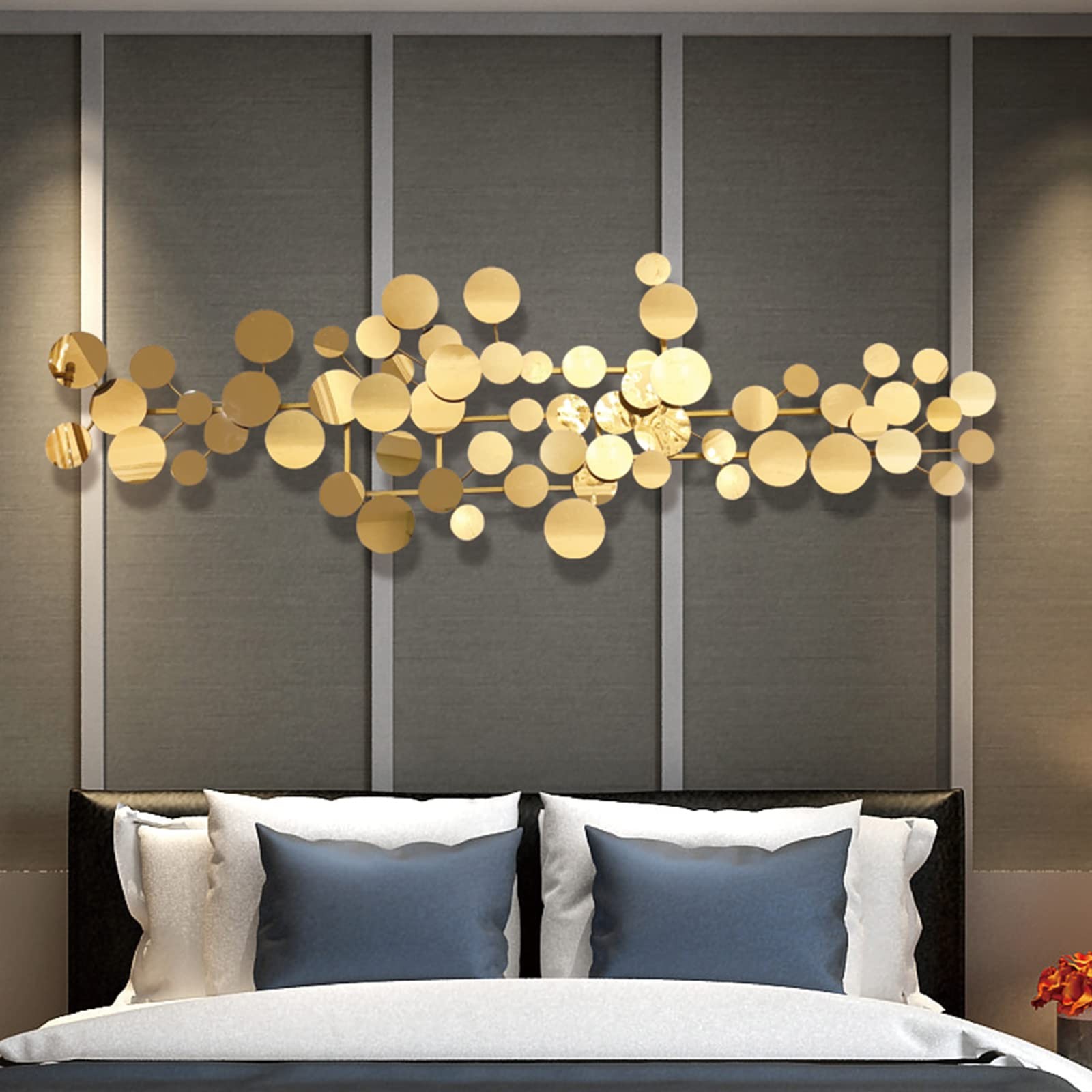 59″ Large Gold Metal Wall Art/Modern Geometric 3D Luxury Decor
