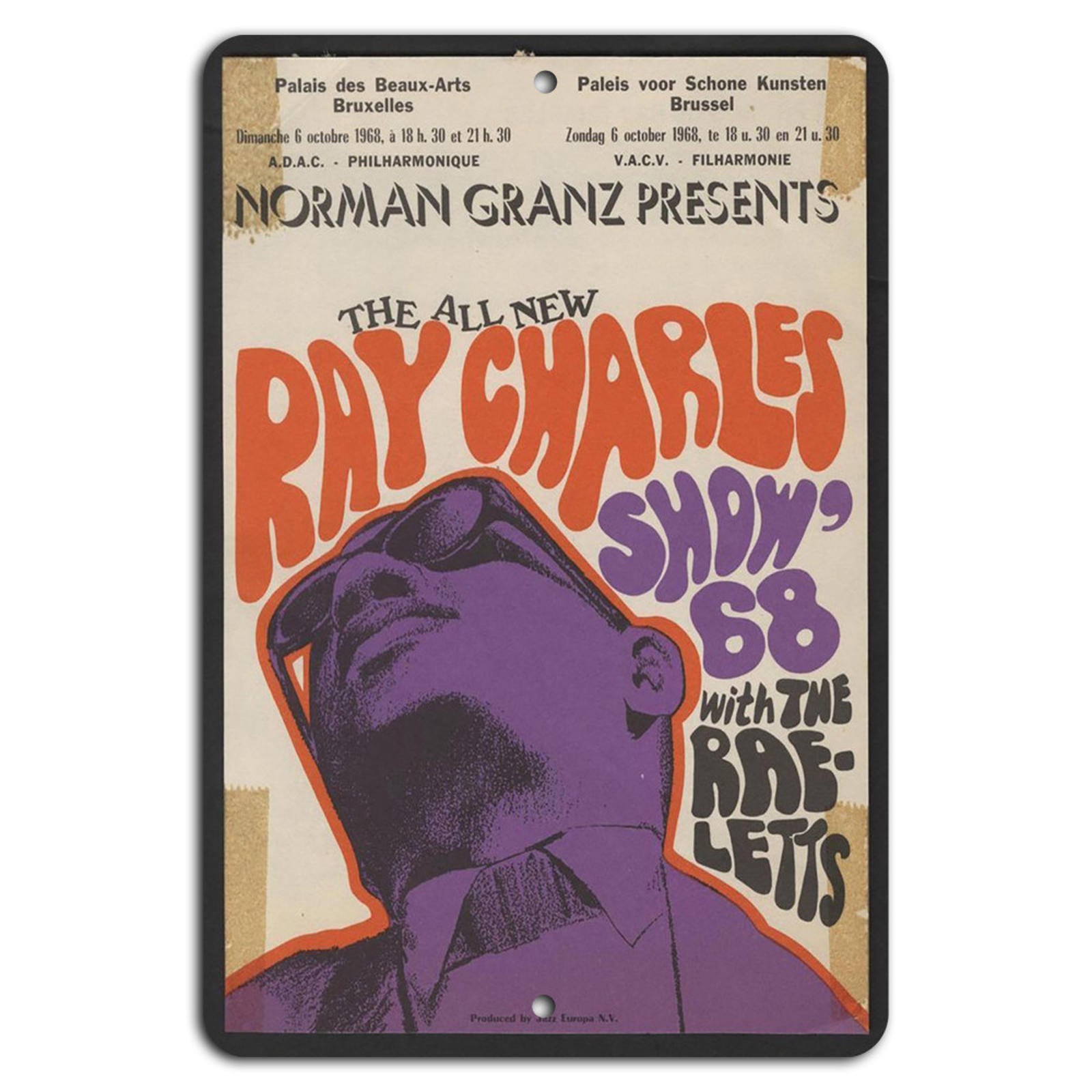 Ray Charles Sign BanginPrints Vintage Aluminum Metal Decorative Plaque