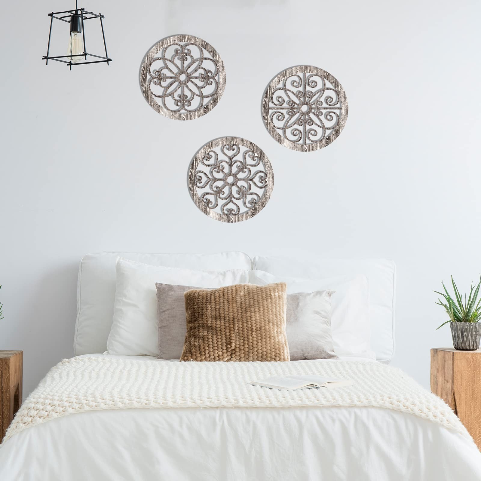 3 Pieces Thicken Rustic Wall Decor Farmhouse Wall Art Decor Wood Hanging Deco…