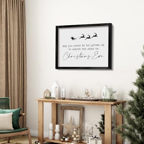Ronasip Farmhouse Framed Christmas Wall Decor Sign May You 16.5″L x 12″W Black