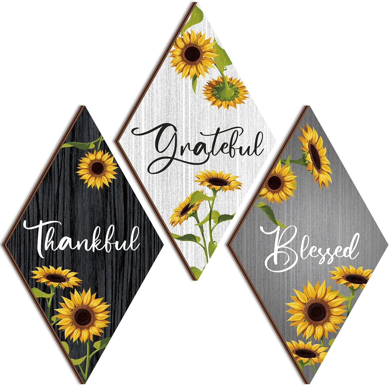 3 Pcs Sunflower Wall Decor Inspirational Wall Art Rustic Farmhouse Decor Sunflow