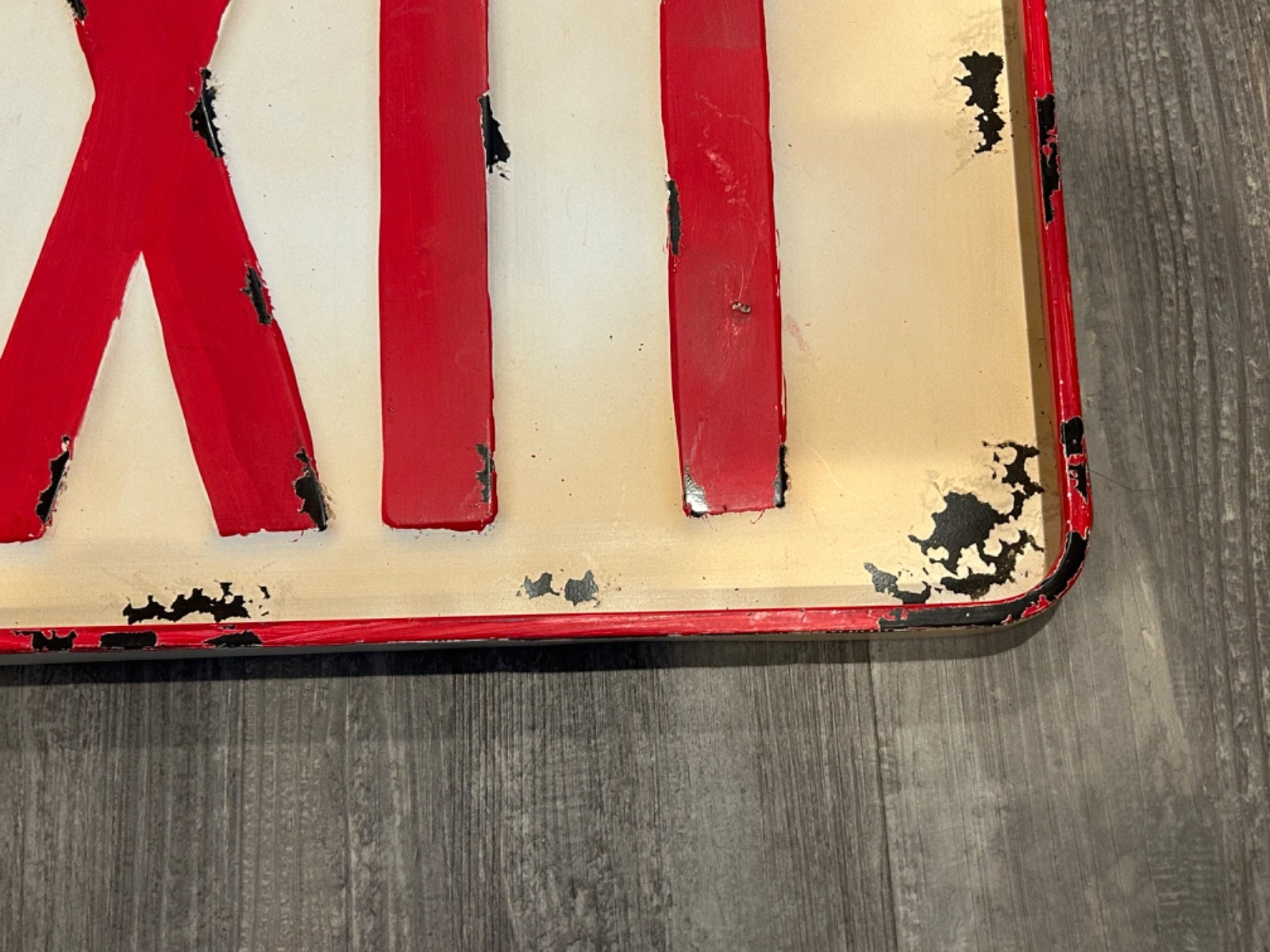 Metal EXIT Sign Distressed Industrial Wall Decor Man Cave Garage Bar 20×14