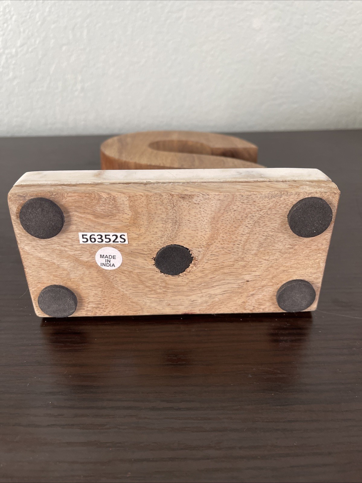 Decorative letter Wooden ‘S’ With Marble Base 9 Inches Tall
