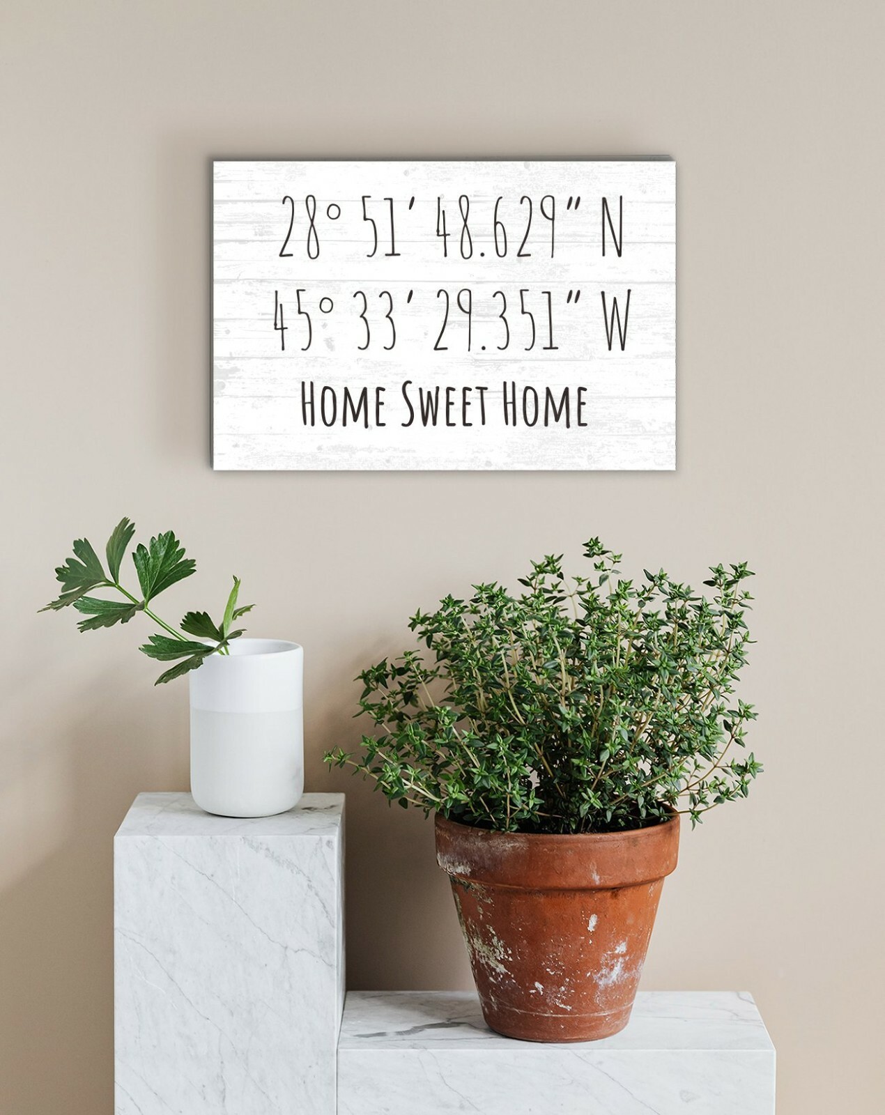 Customized GPS Coordinates Doodle Latitude Longitude Home Décor Wall Art