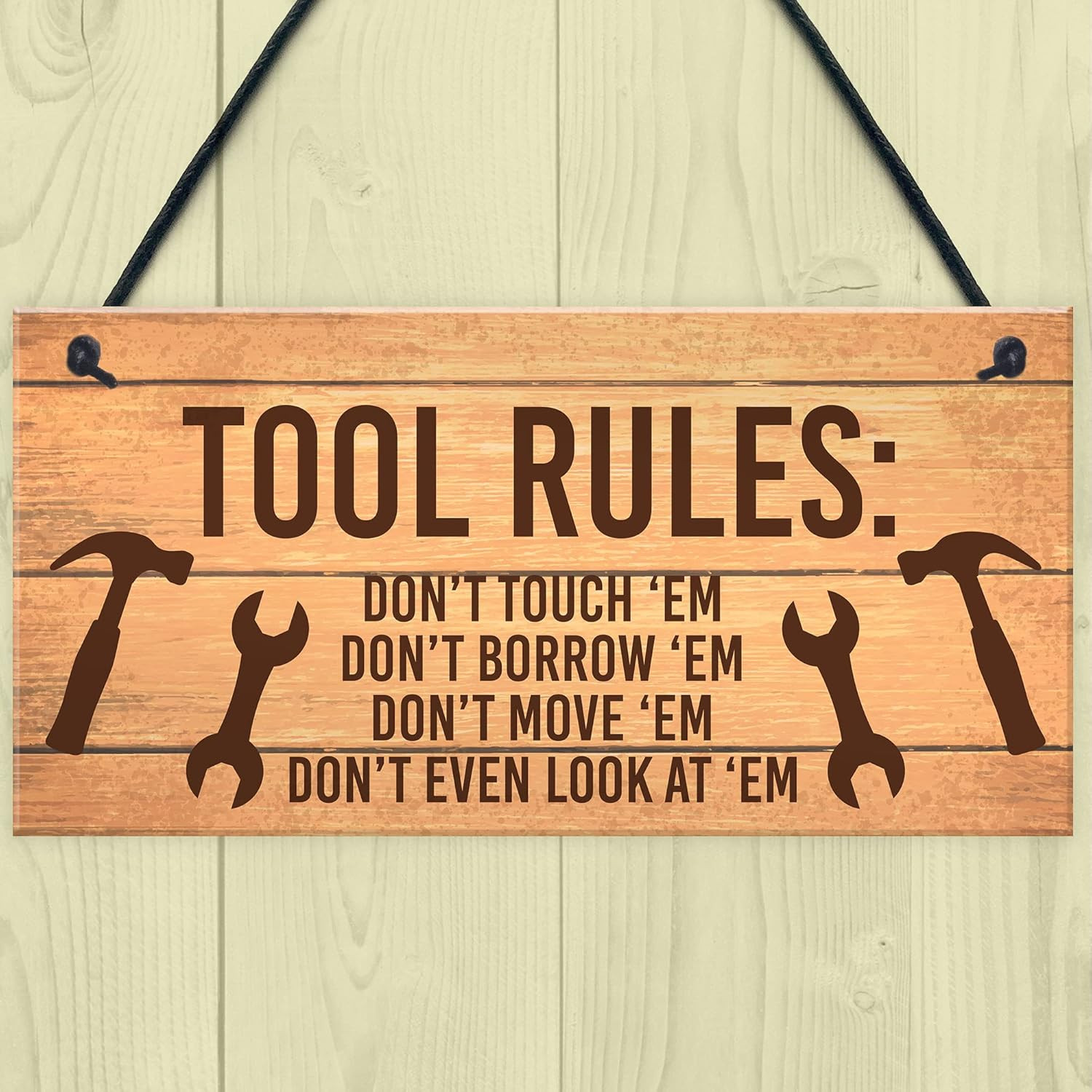 Funny Tools Sign for Man Cave Garage Shed Door Sign Gift for Men Dad Grandad